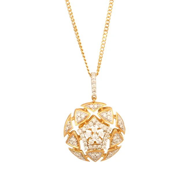 18 KT DIAMOND PENDANT WITH CHAIN 1
